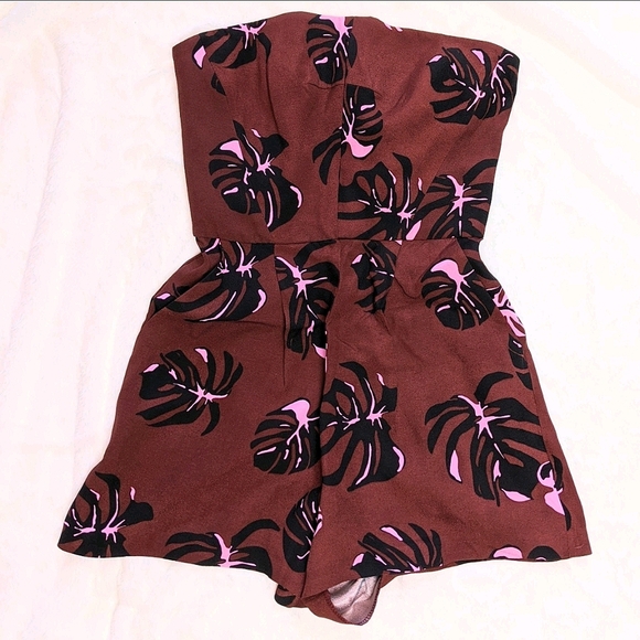 NWT Topshop Tropical Bandeau Playsuit - Picture 6 of 8